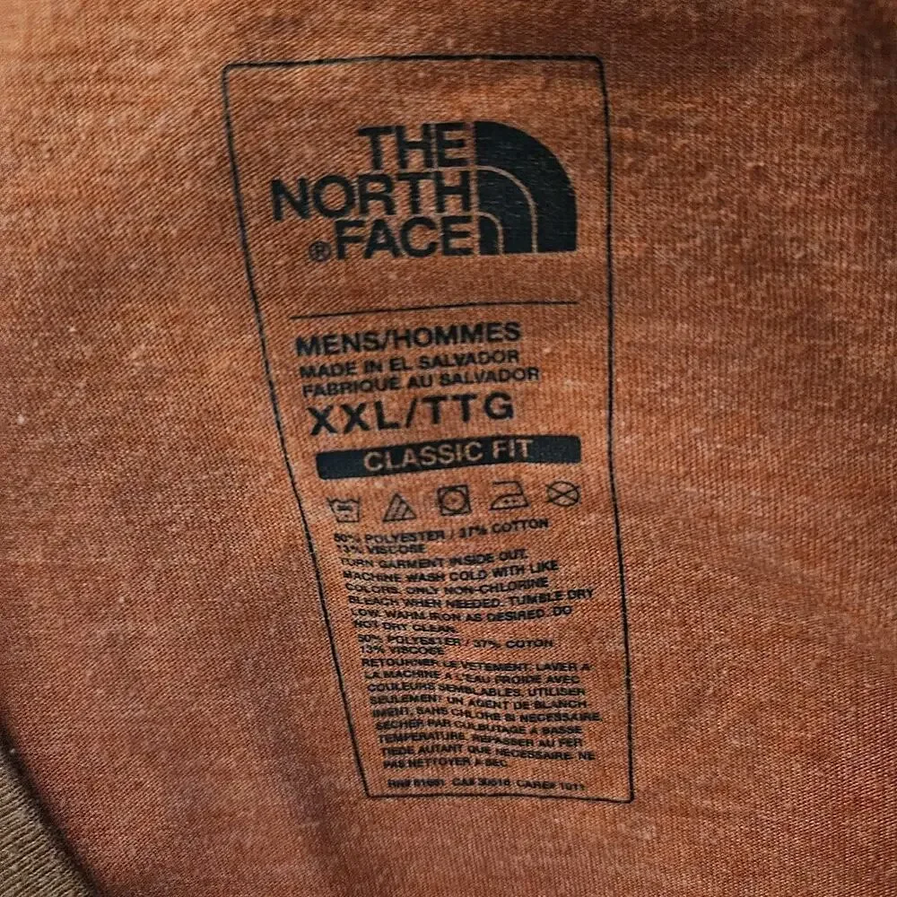 THE NORTH FACE Long Sleeve Tshirt XXL Classic Fit Orange Bear 1966